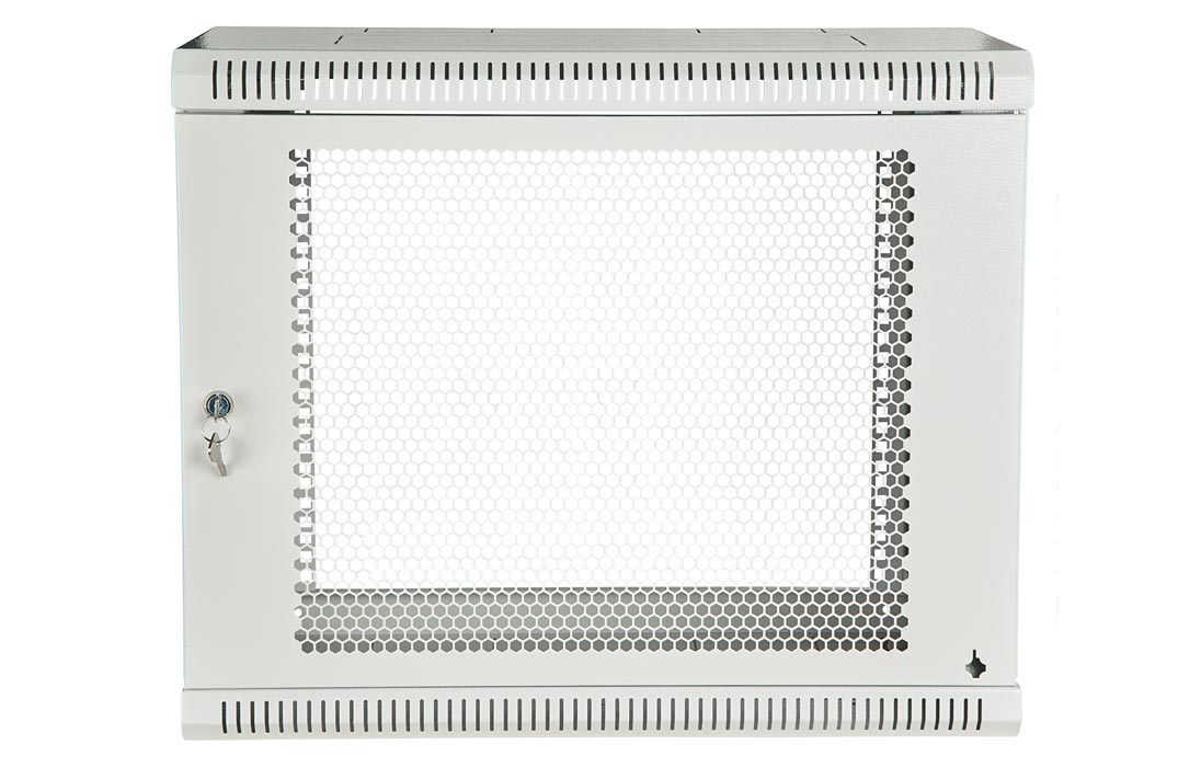 Шкаф телекоммуникационный настенный разборный 19”,6U(600x350), ШТ-НСр-6U-600-350-П дверь перфорированная ССД