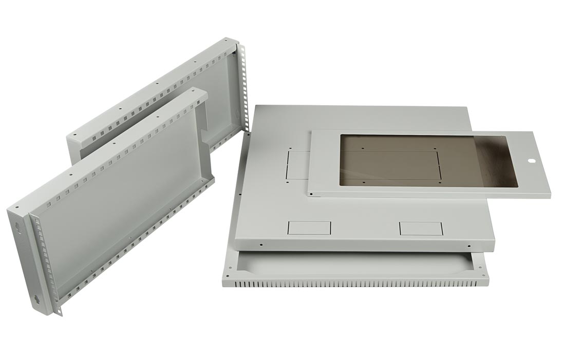 Шкаф телекоммуникационный настенный разборный со съемными боковыми стенками 19”,15U(600x450), ШТ-НСрМ-15U-600-450-М дверь металл ССД