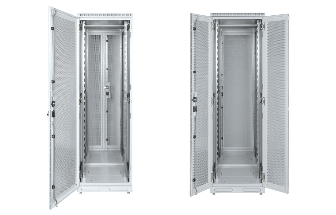 Шкаф телекоммуникационный напольный серверный 19",42U(800x1000) , ШТ-НП-С-42U-800-1000-ПП передняя,задняя двери перфорированные ССД