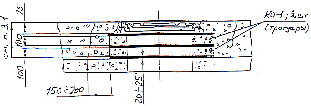Рисунок 1 - схема проезжей части.