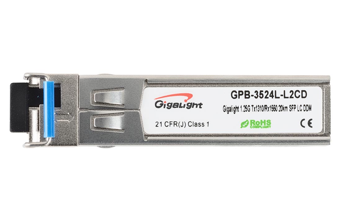 Оптический трансивер SFP WDM Gigalight 1.25G Tx1310/Rx1550 20km LC DDM