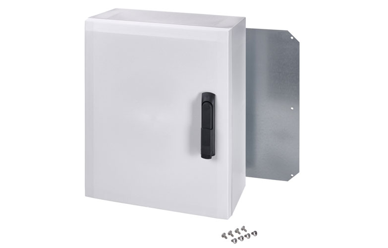 ARCA 504021S Шкаф, армированный PC, серая дверца, поворотная ручка, петли на длинной стороне