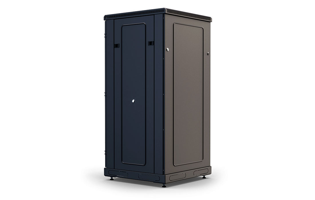 Шкаф телекоммуникационный напольный 19", 24U(800x1000), ШТ-НП-М-24U-800-1000-С-Ч, передняя дверь стекло, черный ССД