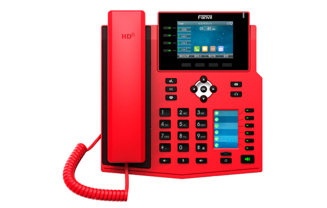 SIP телефон Fanvil X5U красн., с б/п