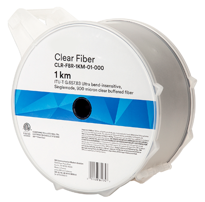 7100086525/80611498058 CLR-FBR-1KM-01-000 Clear Fiber Оптическое волокно, прозрачный буфер 900um, G.657 B3, катушка 1 км