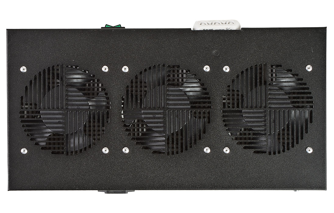 Вентиляторный модуль , 3 вентилятора с термореле  ВМ-3-19"-Т-Ч черный ССД