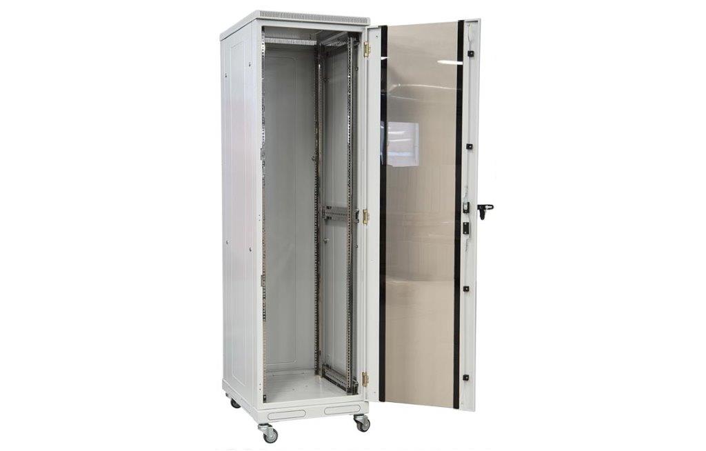 Шкаф телекоммуникационный напольный 19",42U(600x800), ШТ-НП-42U-600-800-С, передняя дверь стекло ССД
