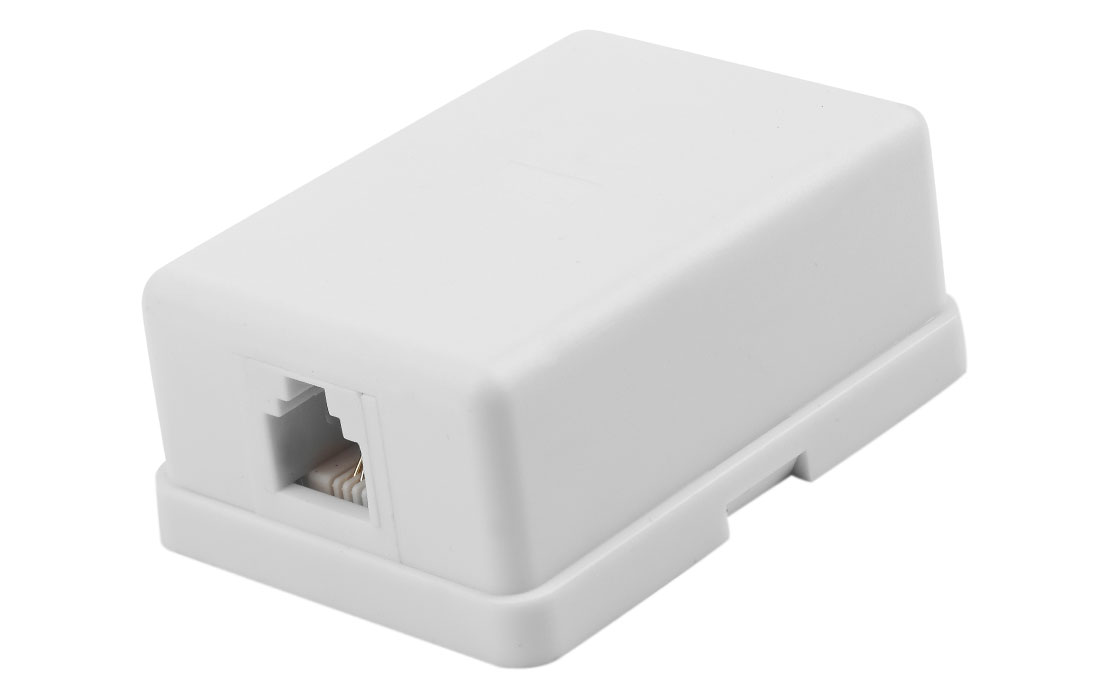 03-0001 Розетка телефонная RJ-11 6P4C открытой проводки