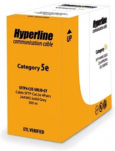 Кабель витая пара SFUTP4-C5E-S24-IN-PVC-GY-305, 4 пары, категория 5e, одножильный