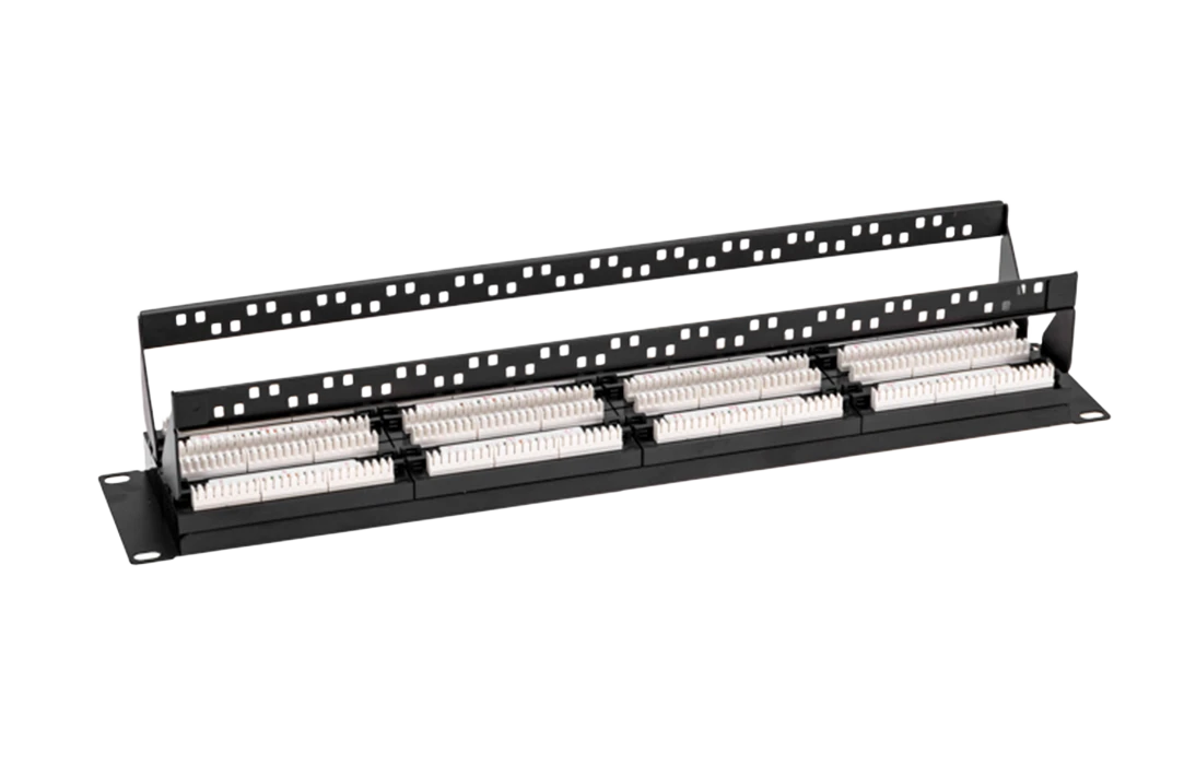 02-0032 REXANT PRO Патч-панель с кабельными органайзерами 19", 2U, 48 портов, UTP, RJ-45, CAT5e
