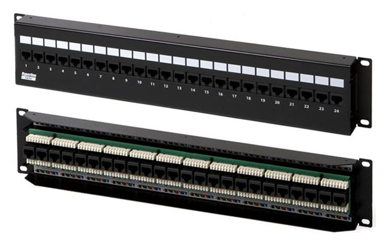 17710 Hyperline PPW-24-8P8C-C5e-FR Патч-панель настенная c передним монтажом, 24 порта RJ-45(8P8C), категория 5e