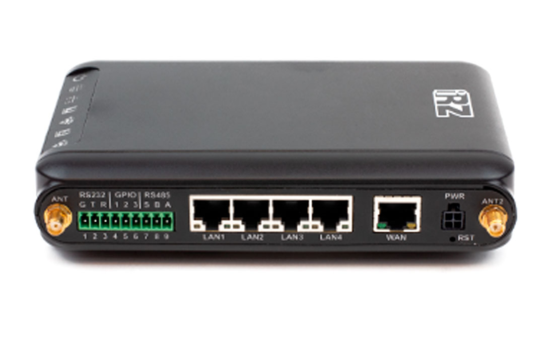 Роутер iRZ RU41w (3G до 7,2 Мбит/с, 2xSIM, 1xWAN, 4xLAN, RS232/RS485, 3xGPIO, USB, GRE, IPsec и OpenVPN, Wi-Fi)