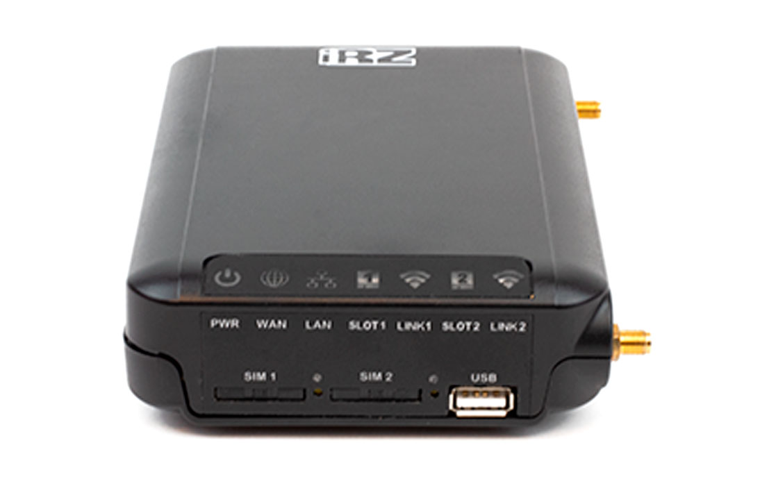Роутер iRZ RU41w (3G до 7,2 Мбит/с, 2xSIM, 1xWAN, 4xLAN, RS232/RS485, 3xGPIO, USB, GRE, IPsec и OpenVPN, Wi-Fi)