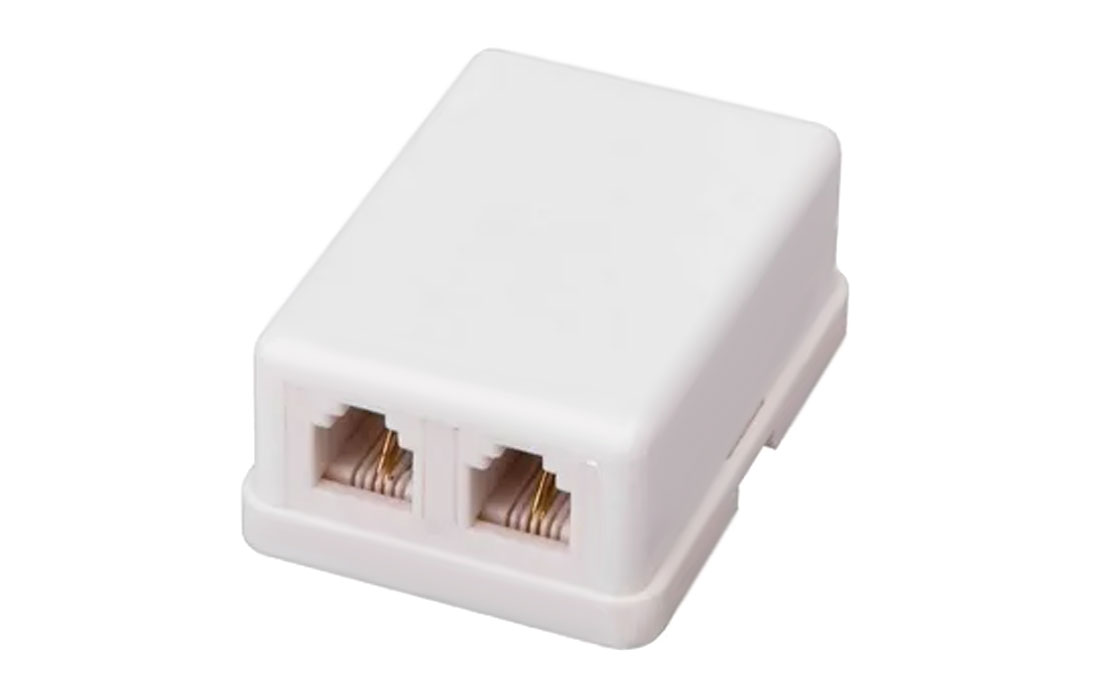 03-0002-4 Телефонная розетка 2 гн. RJ-11(6P-2C), внешняя (50 шт/уп)  PROconnect
