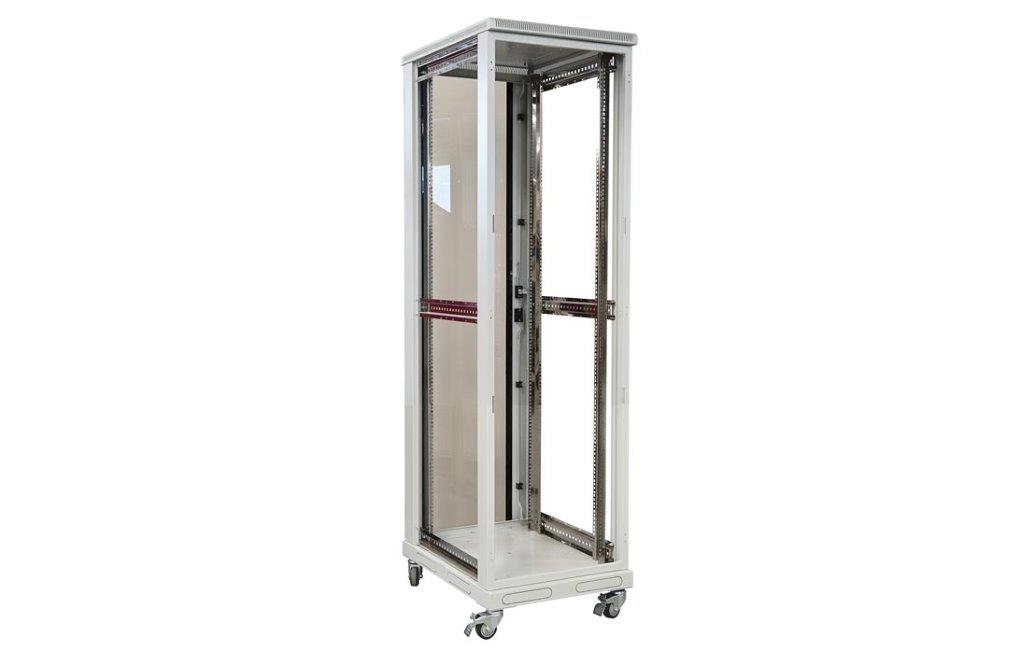 Шкаф телекоммуникационный напольный 19",42U(600x800), ШТ-НП-42U-600-800-С, передняя дверь стекло ССД