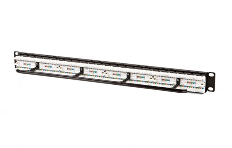 32809 Hyperline PPHD-19-48-8P8C-C5e-110D Патч-панель высокой плотности 19", 1U, 48 портов RJ-45, категория 5e, Dual IDC