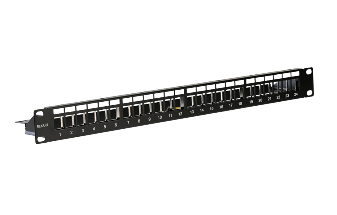 02-0054 REXANT PRO Патч-панель наборная 19", 1U, 24 порта, STP