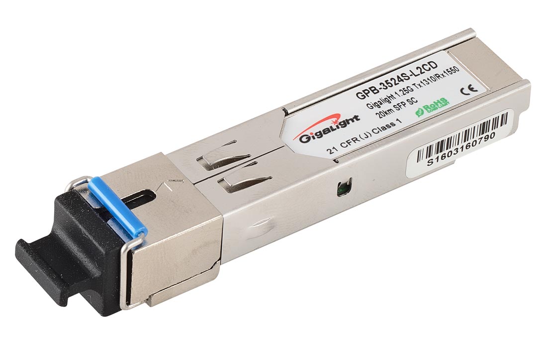Оптический трансивер SFP WDM Gigalight 1.25G Tx1310/Rx1550 20km SC