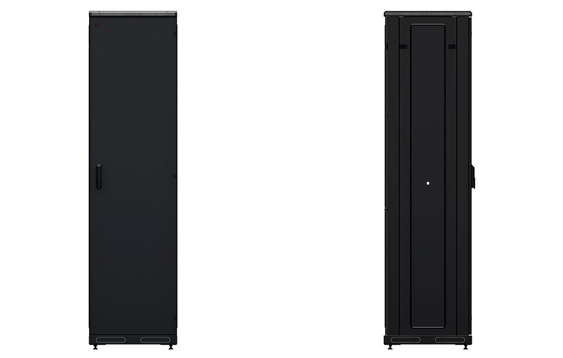 Шкаф телекоммуникационный напольный 19", 47U (600x600), ШТ-НП-М-47U-600-600-М-Ч, передняя дверь металл, черный ССД
