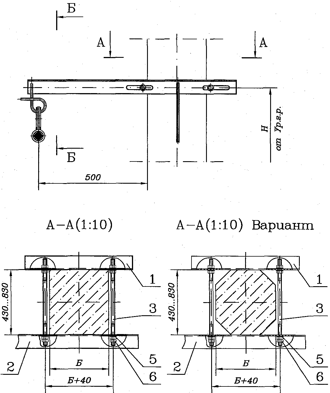 410721-451 Узел подвески кабеля на ж/б опоре
