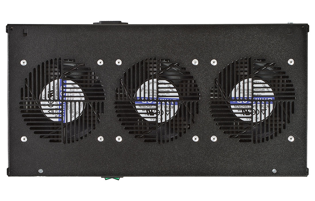 Вентиляторный модуль , 3 вентилятора с термодатчиком 35С ВМ-3-19"-Ч черный ССД
