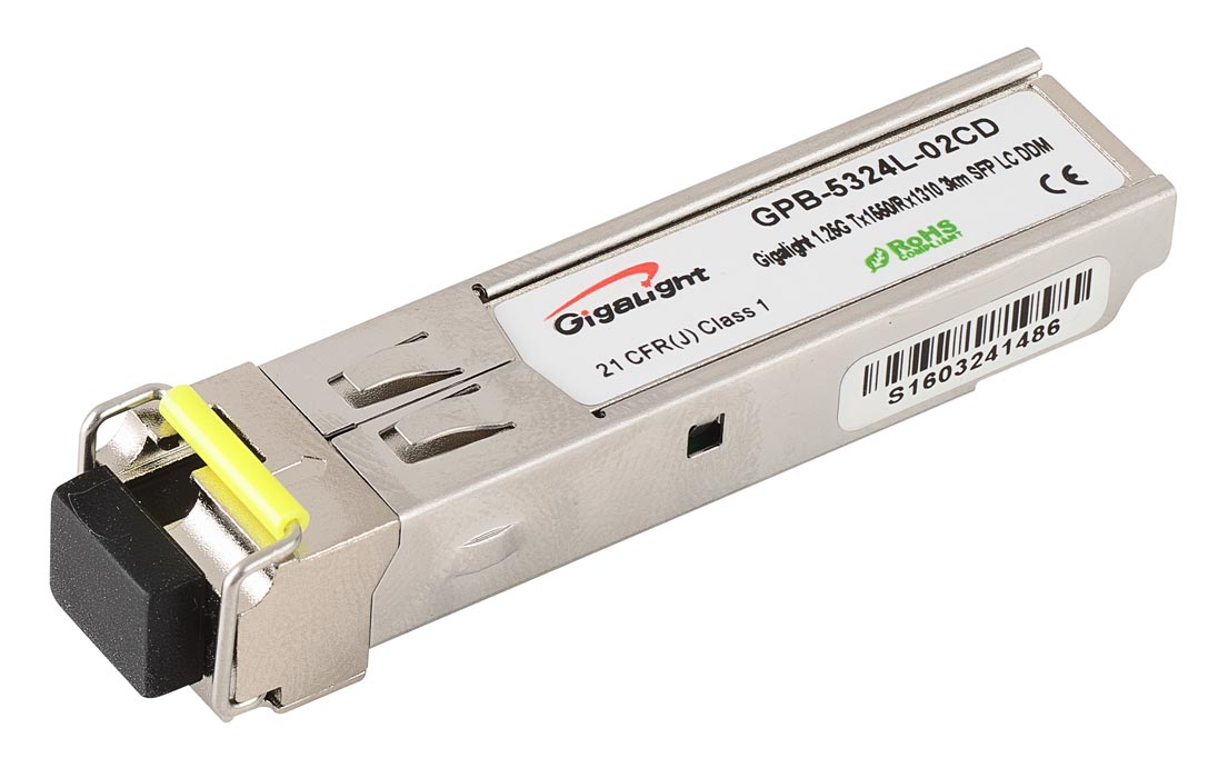 Оптический трансивер SFP WDM Gigalight 1.25G Tx1550/Rx1310 3km LC DDM