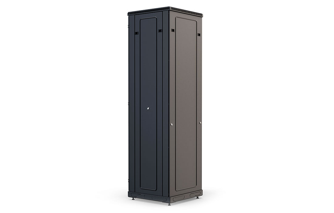 Шкаф телекоммуникационный напольный 19", 42U(600x800), ШТ-НП-М-42U-600-800-П-Ч, передняя дверь перфорация, черный ССД