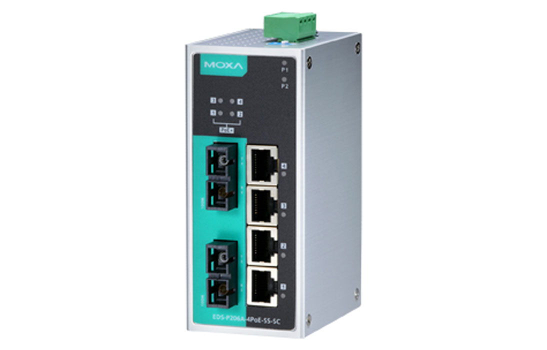 Коммутатор Moxa EDS-P206A-4PoE-S-SC-T