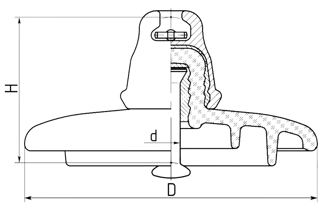 Изолятор ПС-70Е 212W (h=127мм)
