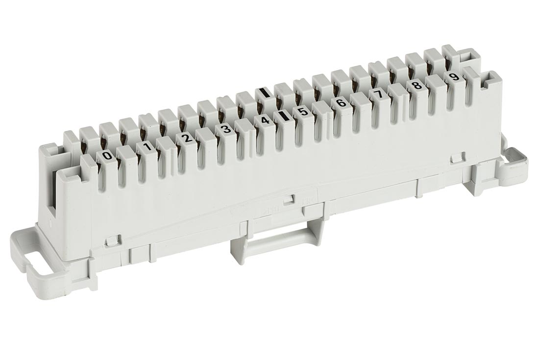 6089 1 002-06 LSA-PLUS Плинт 2/10, не размыкаемые контакты, маркировка 0-9