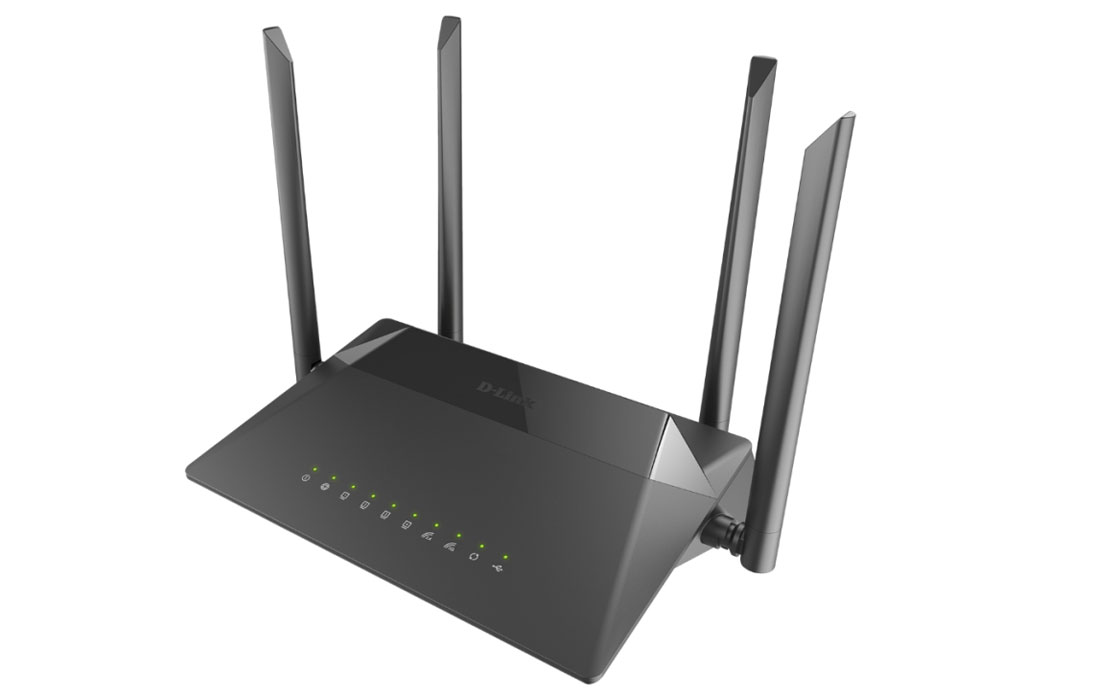 Роутер беспроводной D-Link DIR-825 (DIR-825/RU) AC1200 10/100/1000BASE-TX/4G черный