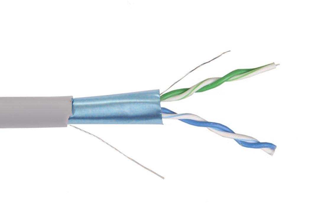 LC1-C5E02-311 ITK Кабель связи витая пара F/UTP, кат.5E 2х2х24AWG solid, PVC, 500м, серый