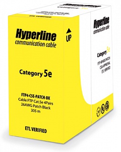 Кабель витая пара FUTP4-C5E-P26-IN-LSZH-GY-305, 4 пары, категория 5е, многожильный, малодымный, серый