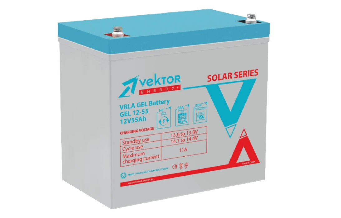 GEL 12-50 Аккумуляторная батарея Vektor GEL 12-55