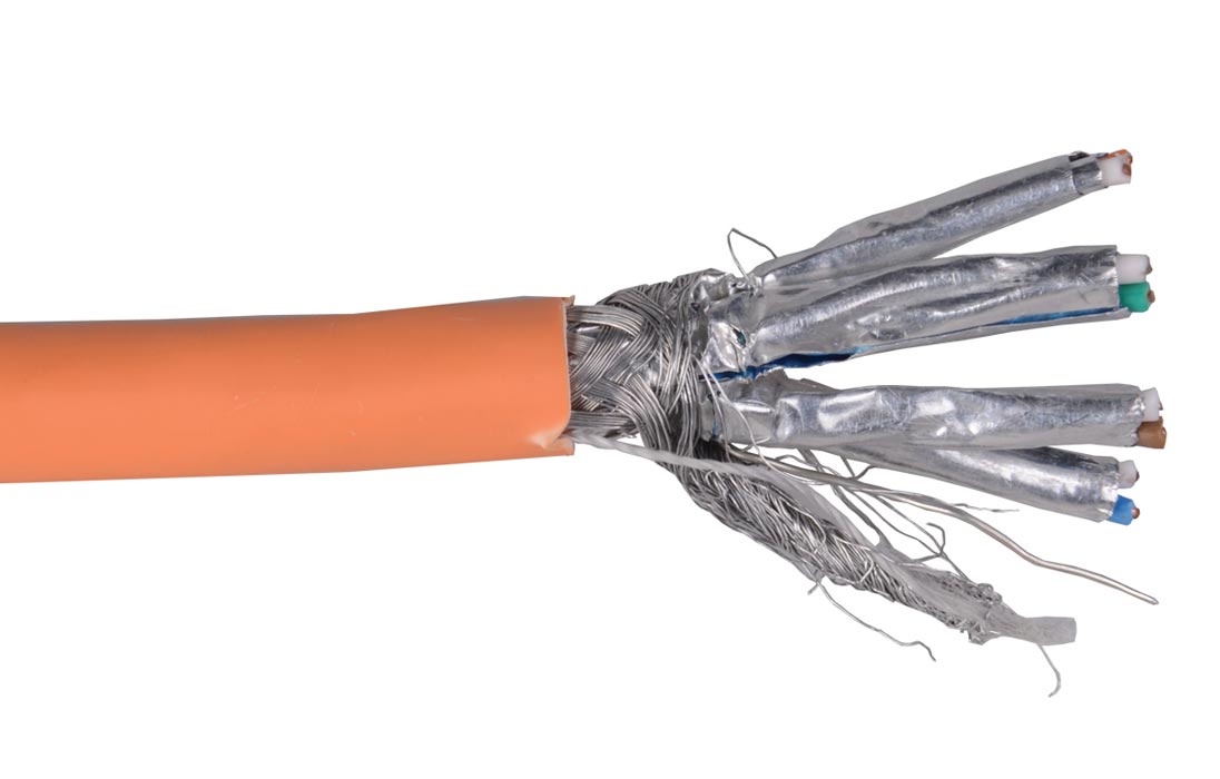 Кабель связи витая пара S/FTP, кат.6A 4х2х23AWG solid, LSZH, 305м, зеленый