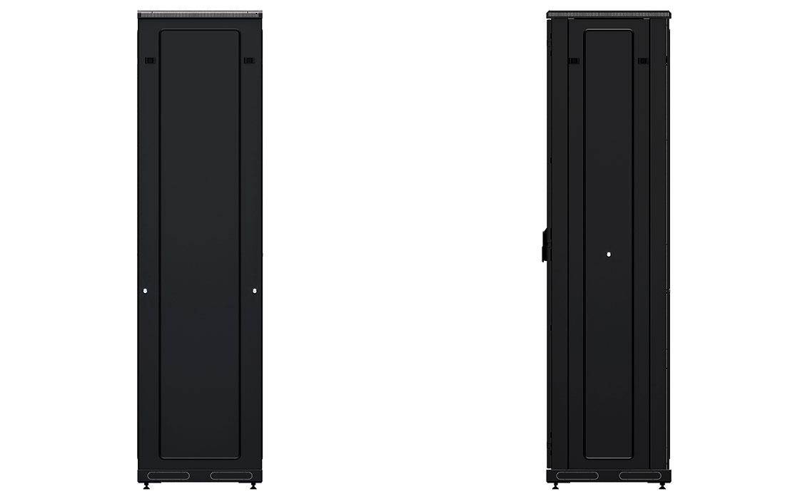 Шкаф телекоммуникационный напольный 19", 47U (600x1000), ШТ-НП-М-47U-600-1000-П-Ч, передняя дверь перфорация, черный ССД