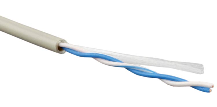 Кабель витая пара UUTP1-C5-P24-IN-PVC-GY-500, 1 пара, многожильный
