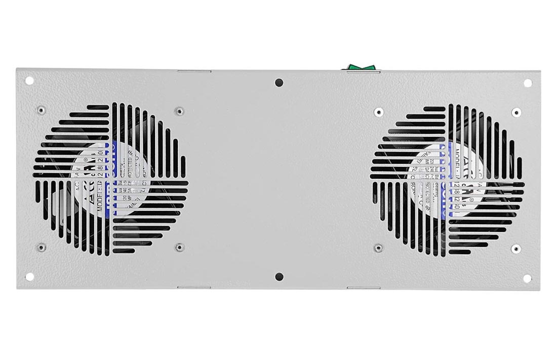 Вентиляторный модуль потолочный, 2 вентилятора с термодатчиком без шнура питания 35С ВМ-2П 48В ССД