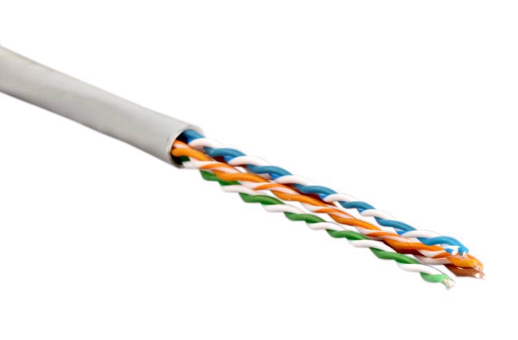 Кабель витая пара UUTP4-C5E-S24-IN-PVC-GY-305, 4 пары, категория 5e, одножильный