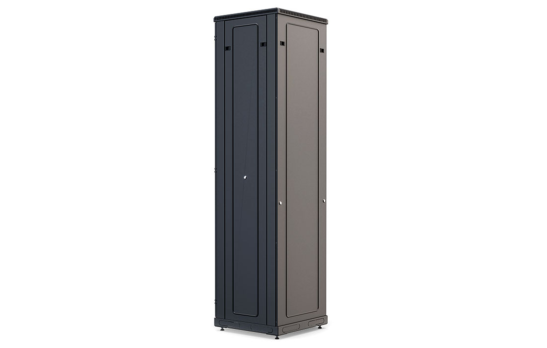 Шкаф телекоммуникационный напольный 19", 47U (600x1000), ШТ-НП-М-47U-600-1000-П-Ч, передняя дверь перфорация, черный ССД