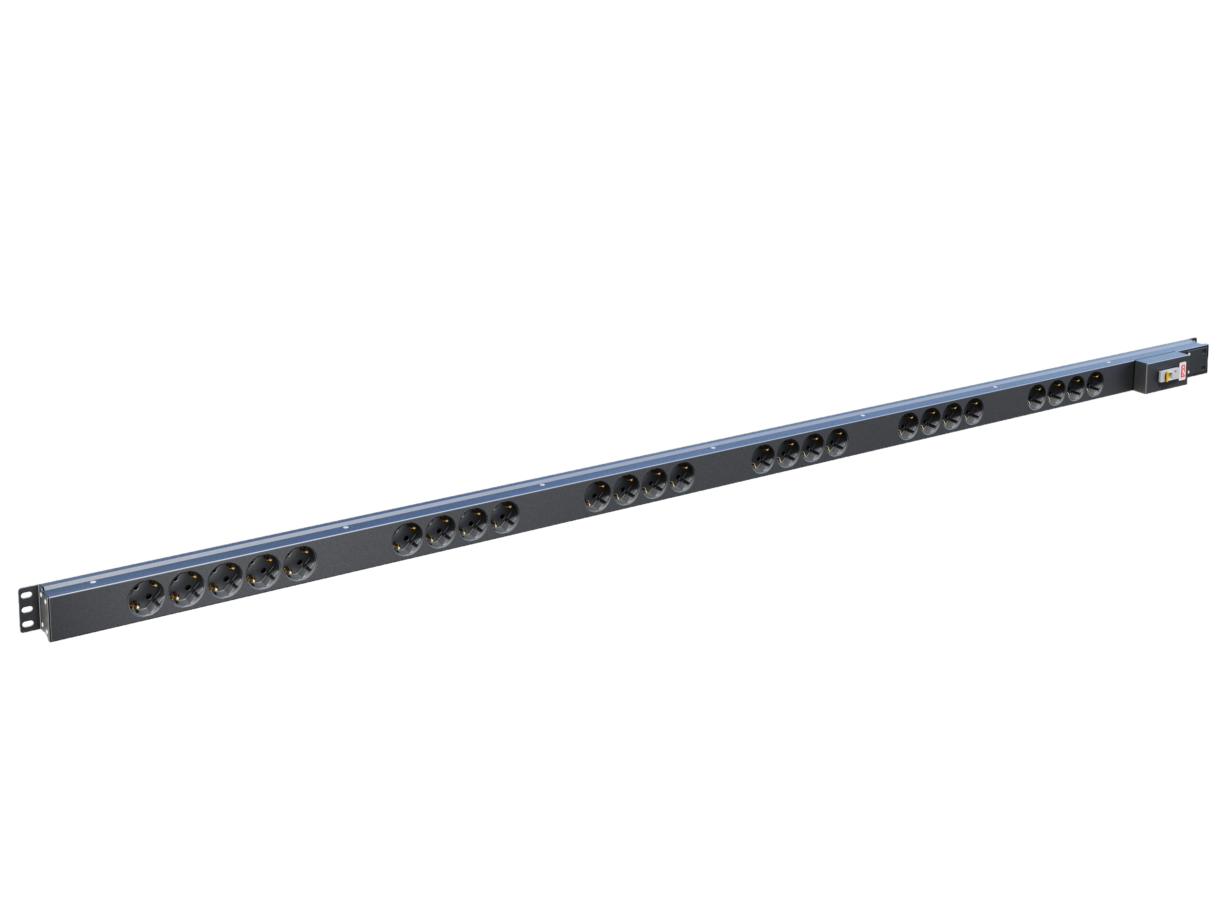 Вертикальный блок розеток,БР-25SСH-16A-К 16А, 25 розеток Schuko, 42-48U, колодка