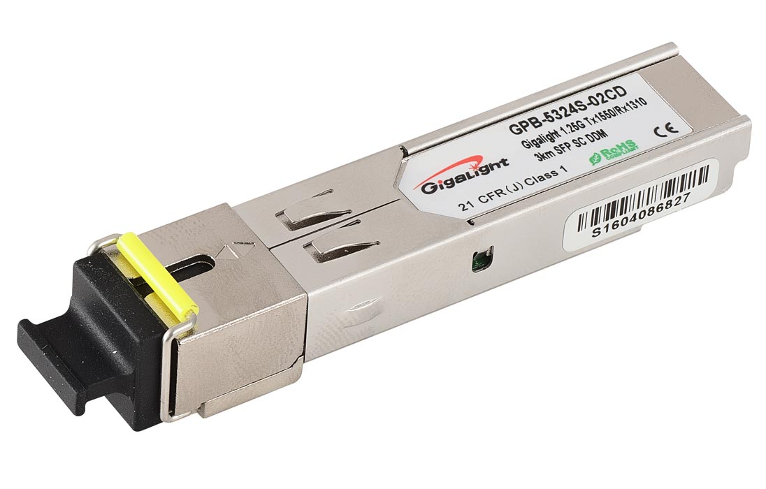 Оптический трансивер SFP WDM Gigalight 1.25G Tx1550/Rx1310 3km SC DDM