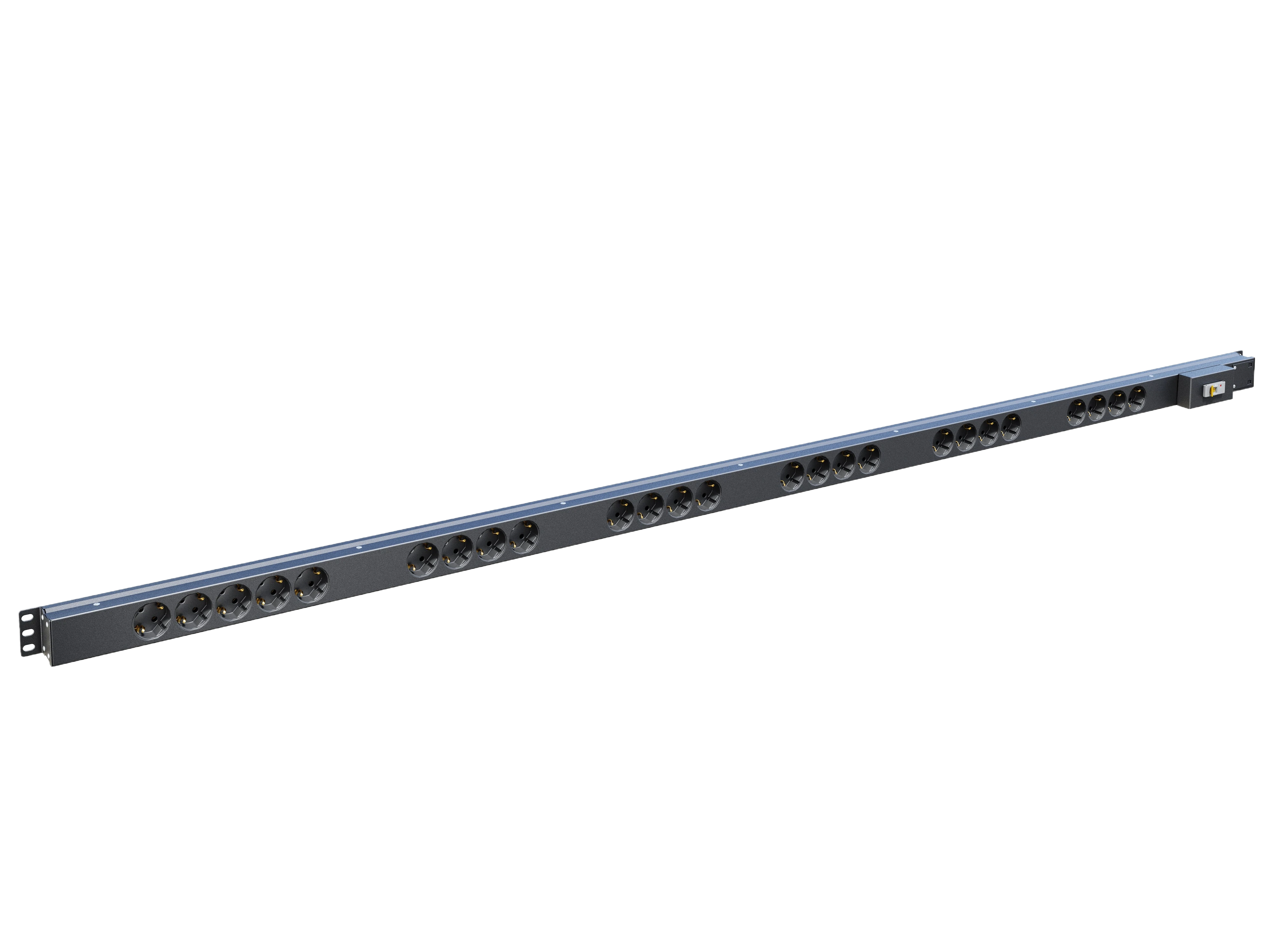 Вертикальный блок розеток,БР-25SСH-16A-К 16А, 25 розеток Schuko, 42-48U, колодка