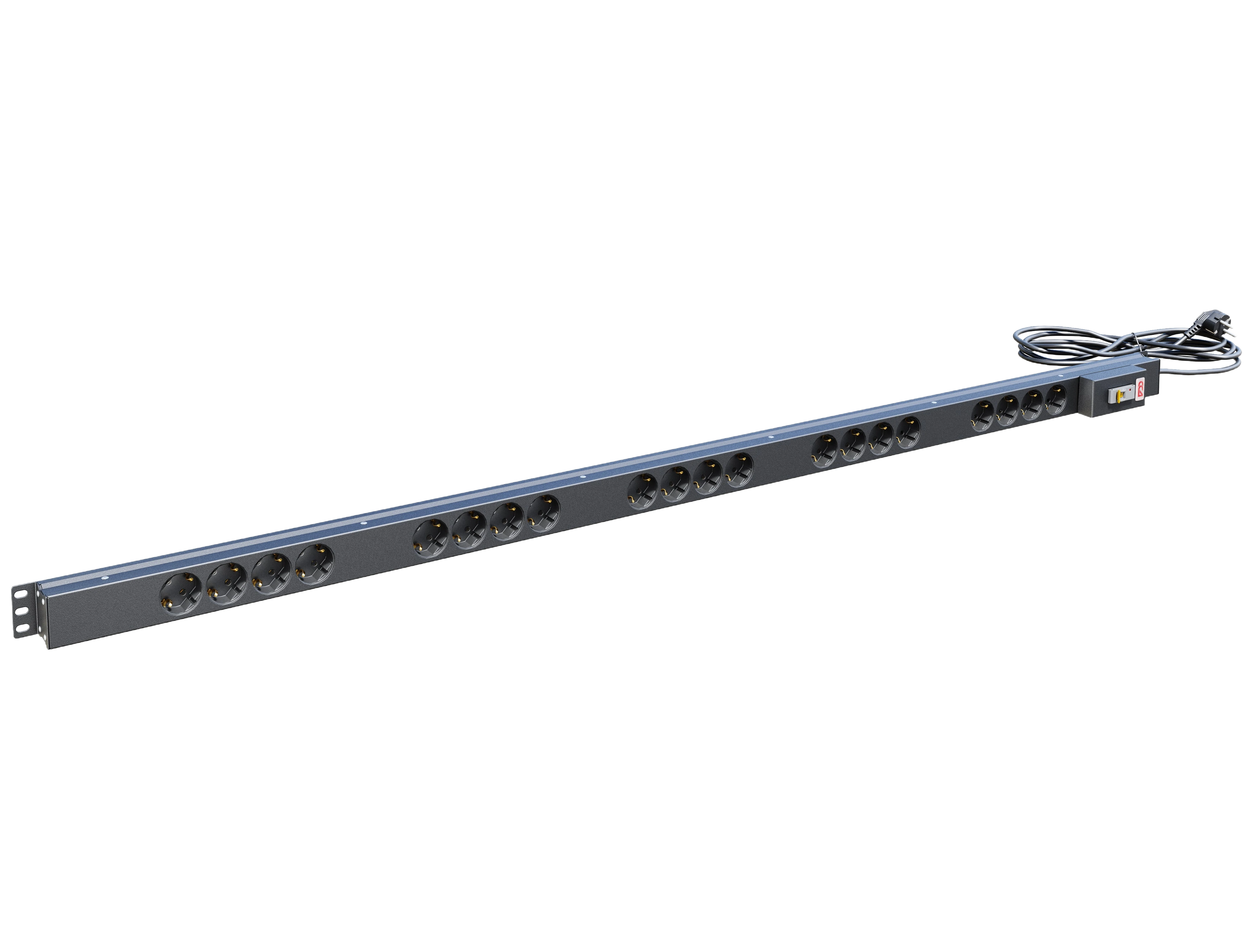 Вертикальный блок розеток,БР-20SСH-16А-Ш-3, 16А, 20 розеток Schuko, 33-48U, шнур 3м