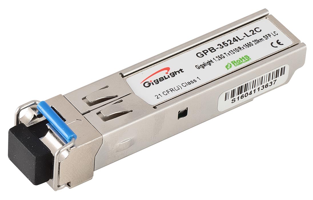 Оптический трансивер SFP WDM Gigalight 1.25G Tx1310/Rx1550 20km LC